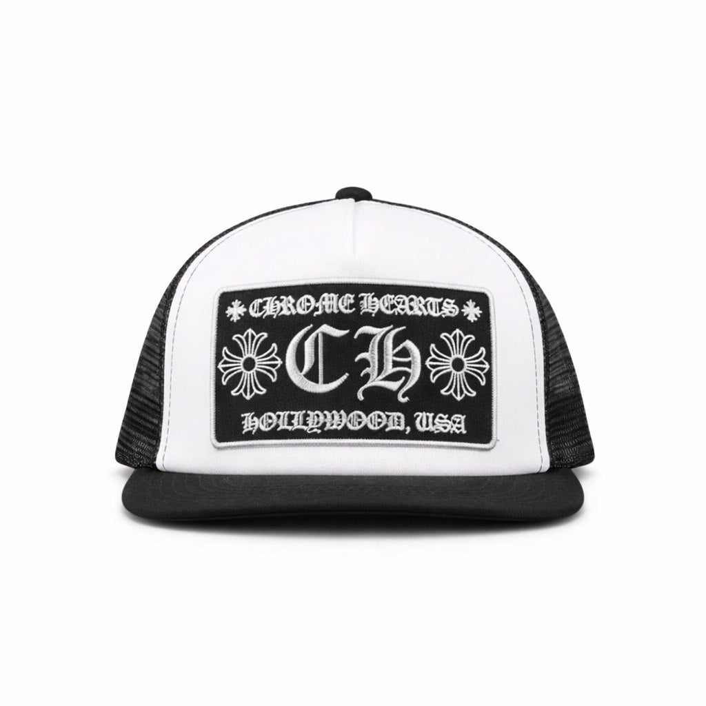 Chrome Hearts Hollywood Trucker Cap Black & White