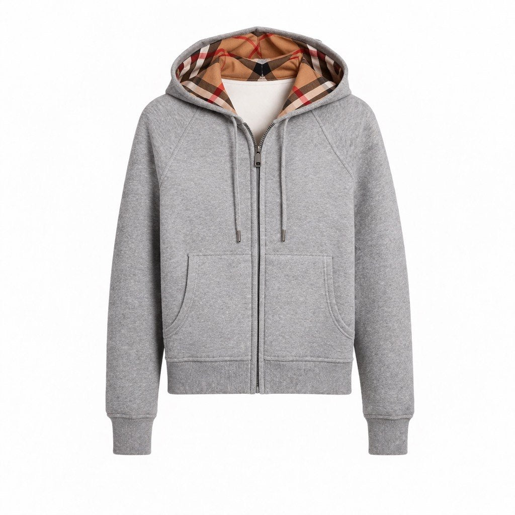 Buberry Check Hood Grey