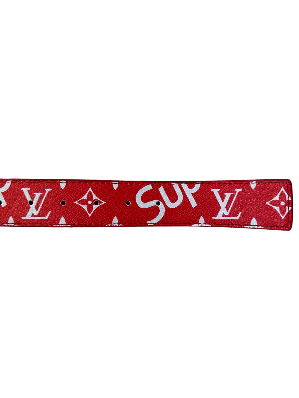 Cinturones Louis vuitton x supreme Rojo talla 90 cm de en Cuero